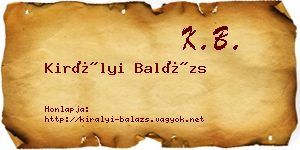 Királyi Balázs névjegykártya