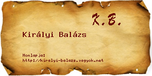 Királyi Balázs névjegykártya